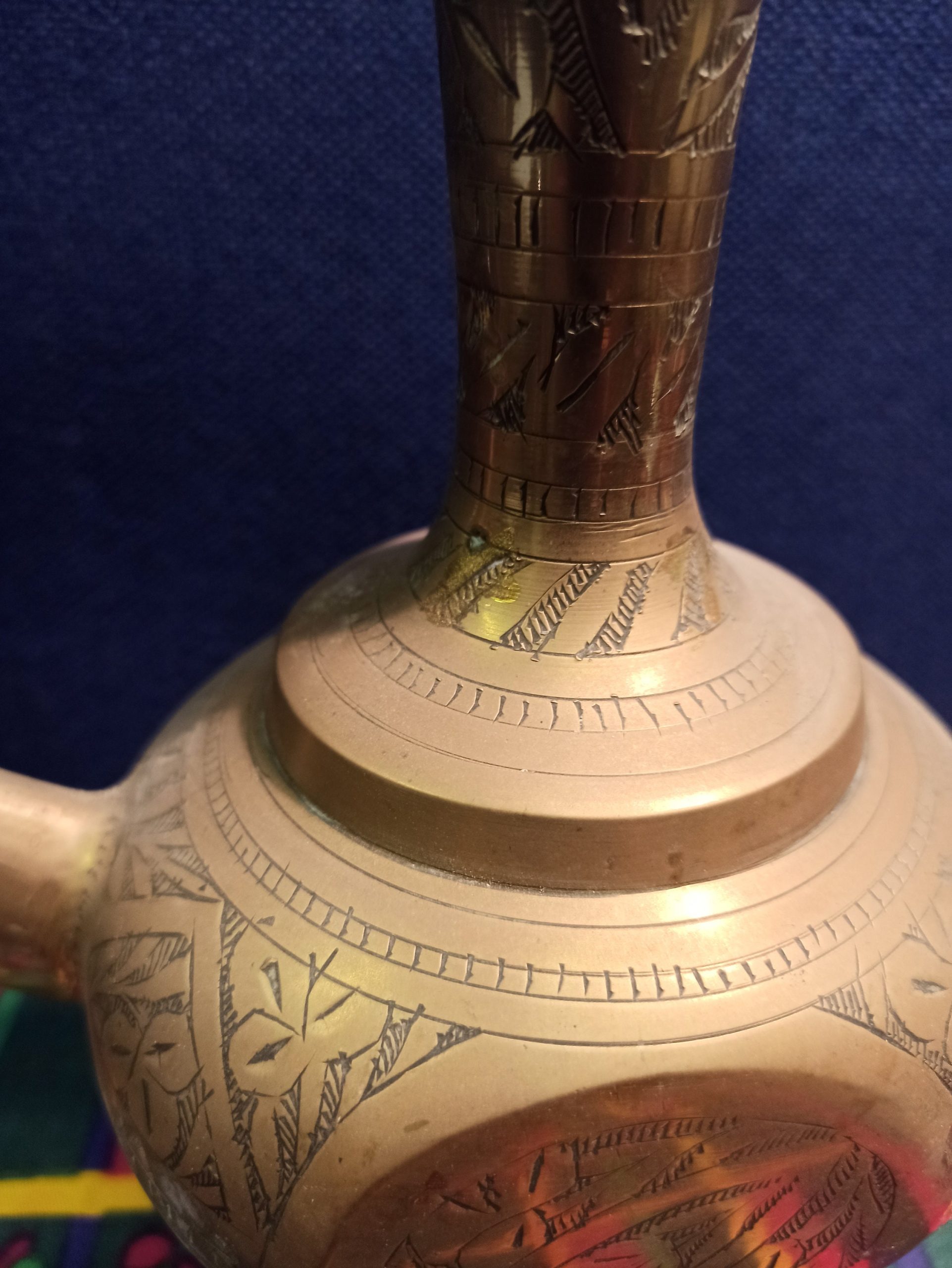 Antique Arabian Brass Jug - Moroccan - Hinged Lid - Good Condition - Image 5