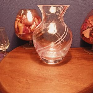 Pink or Blue Swirl Caithness Glass Vases. Excellent Condition.