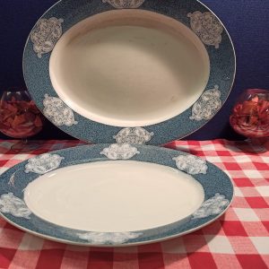 J & G Meakin Oval Meat Plate and Oval Serving Plate. c1912. Good Condition. Antique.