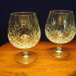 Two Royal Crystal Rock Brandy Glasses - 8.5cm in diameter, 12.5cm in height - Very Good condition