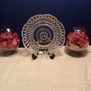 Glass Triple Compartment Serving Dish. Good Condition.