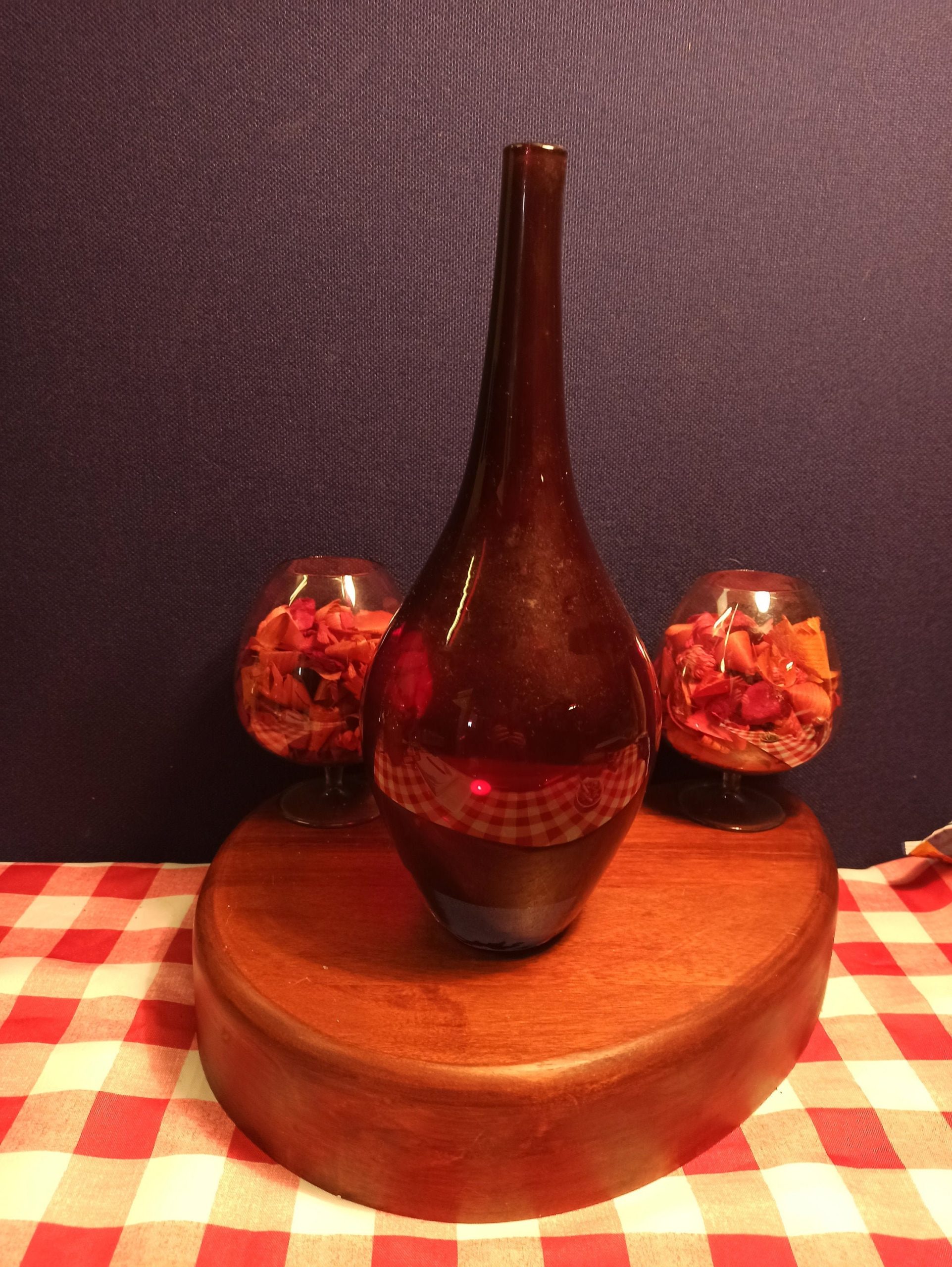 Vintage Ruby Red Glass Ornamental Vase. Excellent Condition.