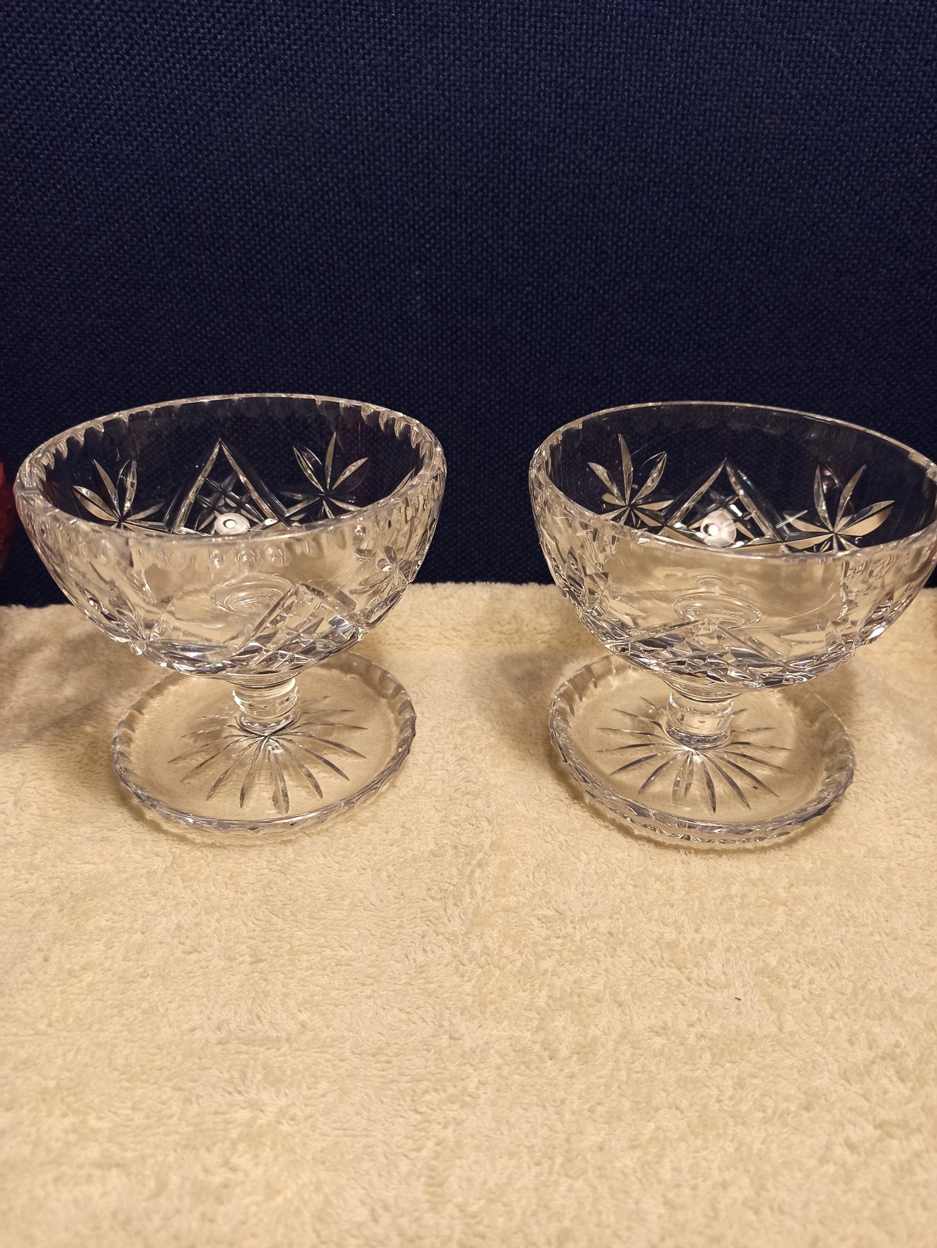 Pair of Lead Crystal Glass Dessert Dishes. - Image 2