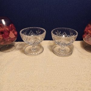 Pair of Lead Crystal Glass Dessert Dishes.