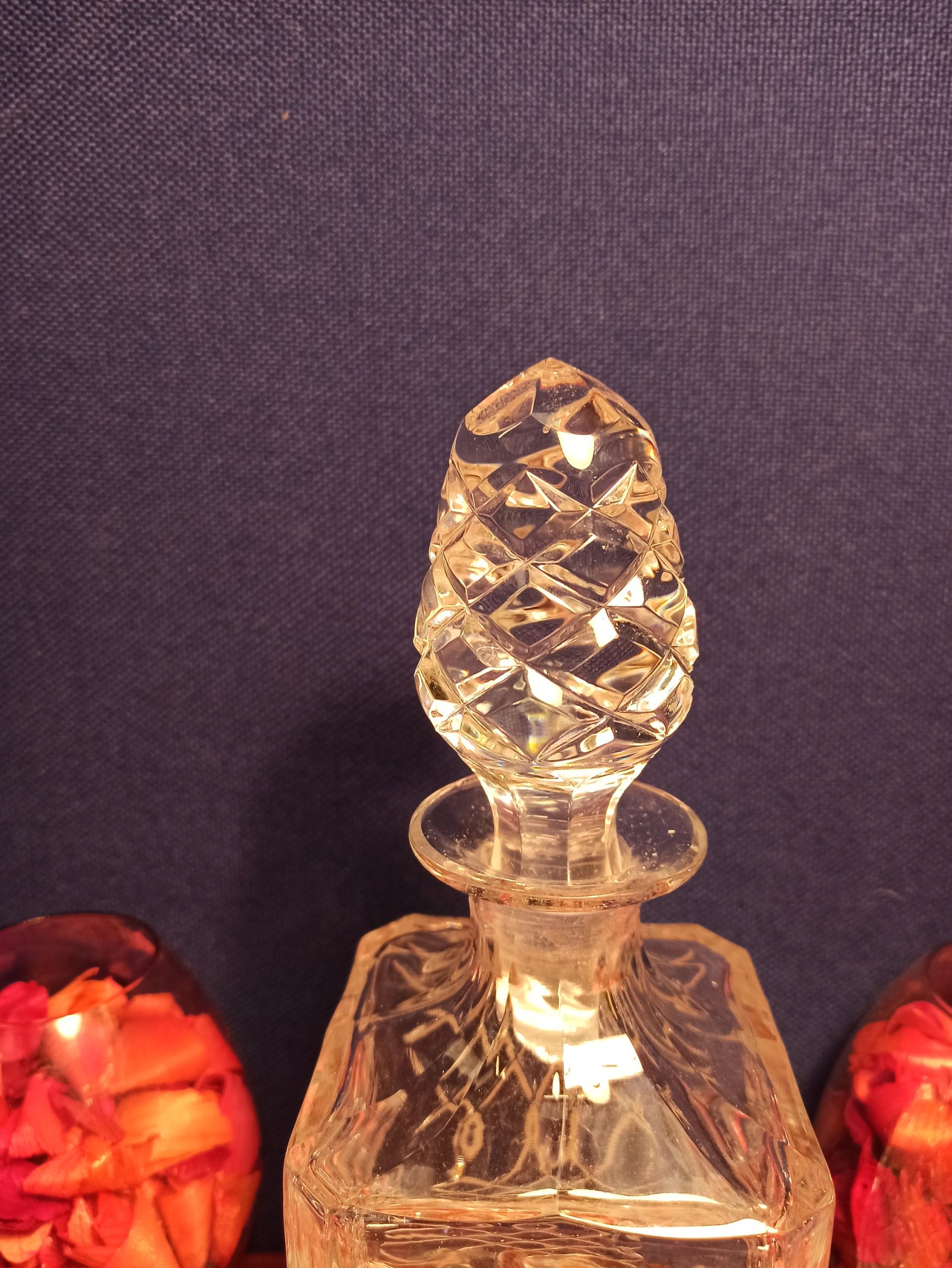 Vintage Square Cut Crystal Whiskey Decanter. - Image 2