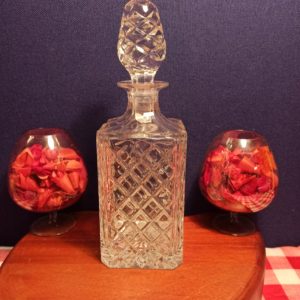 Vintage Square Cut Crystal Whiskey Decanter.