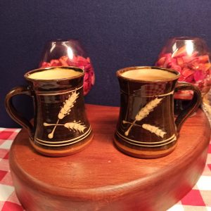 Pair of Stoneware Beer Mugs. Very Good Condition.