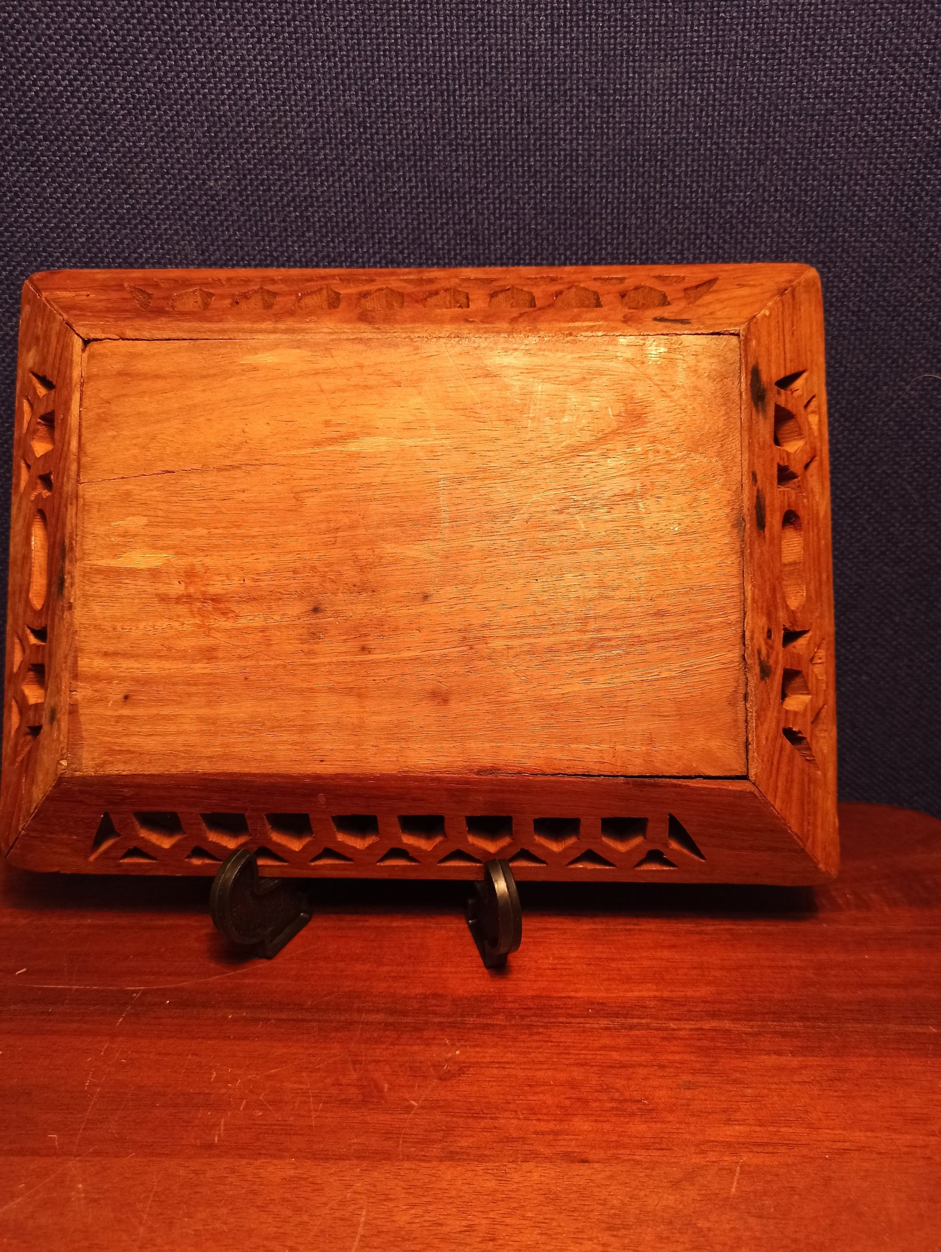 Trio of Treen, Carved Wooden Items. Letter Rack, Chinese or Japanese Coasters and Tray. Good Condition. - Image 10