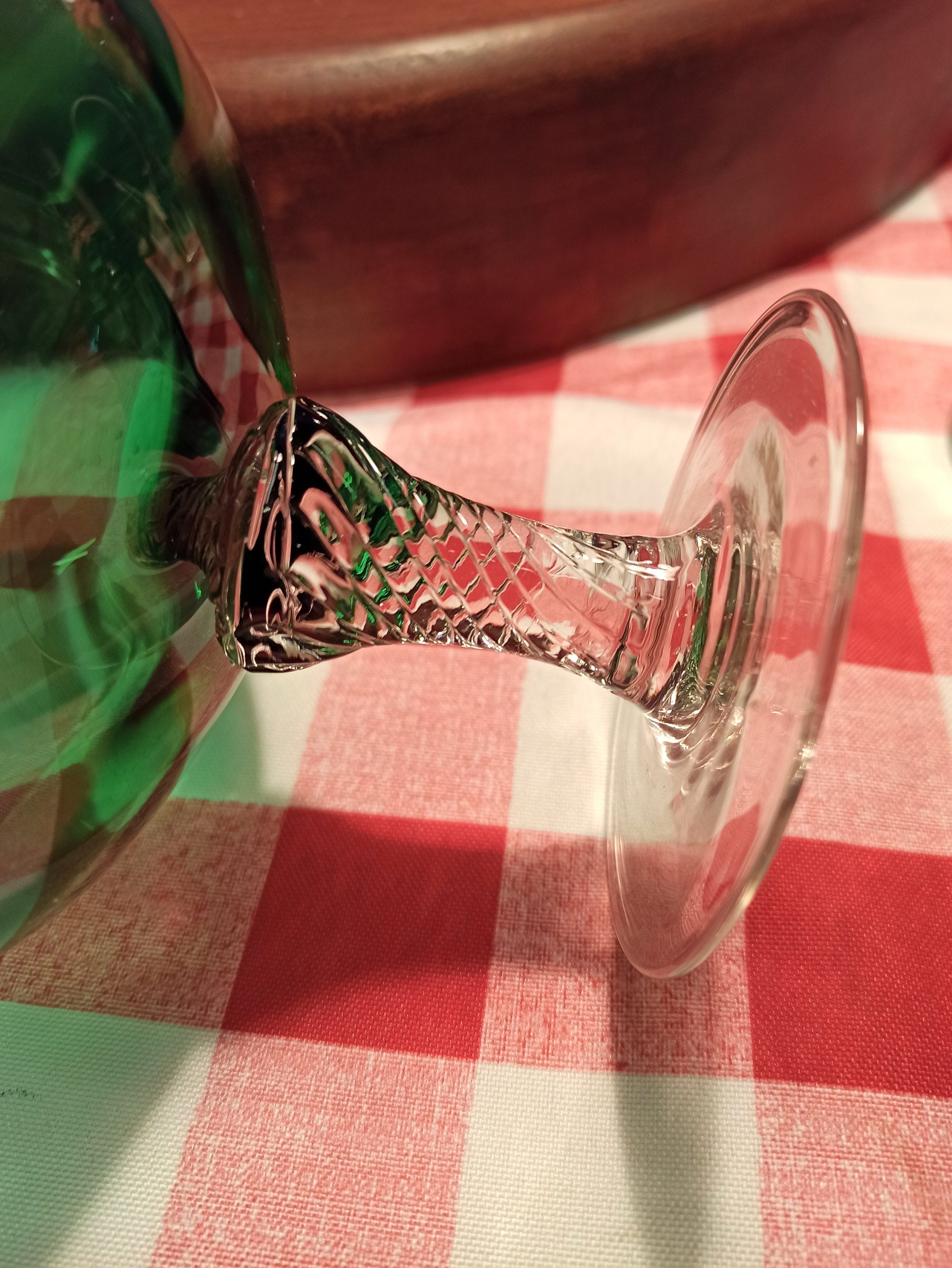 Green Decorative Oversized Brandy Glass and Bell. Very Good Condition. - Image 9