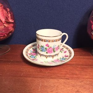 Miniature Floral Cup and Saucer Duo. Excellent Condition.