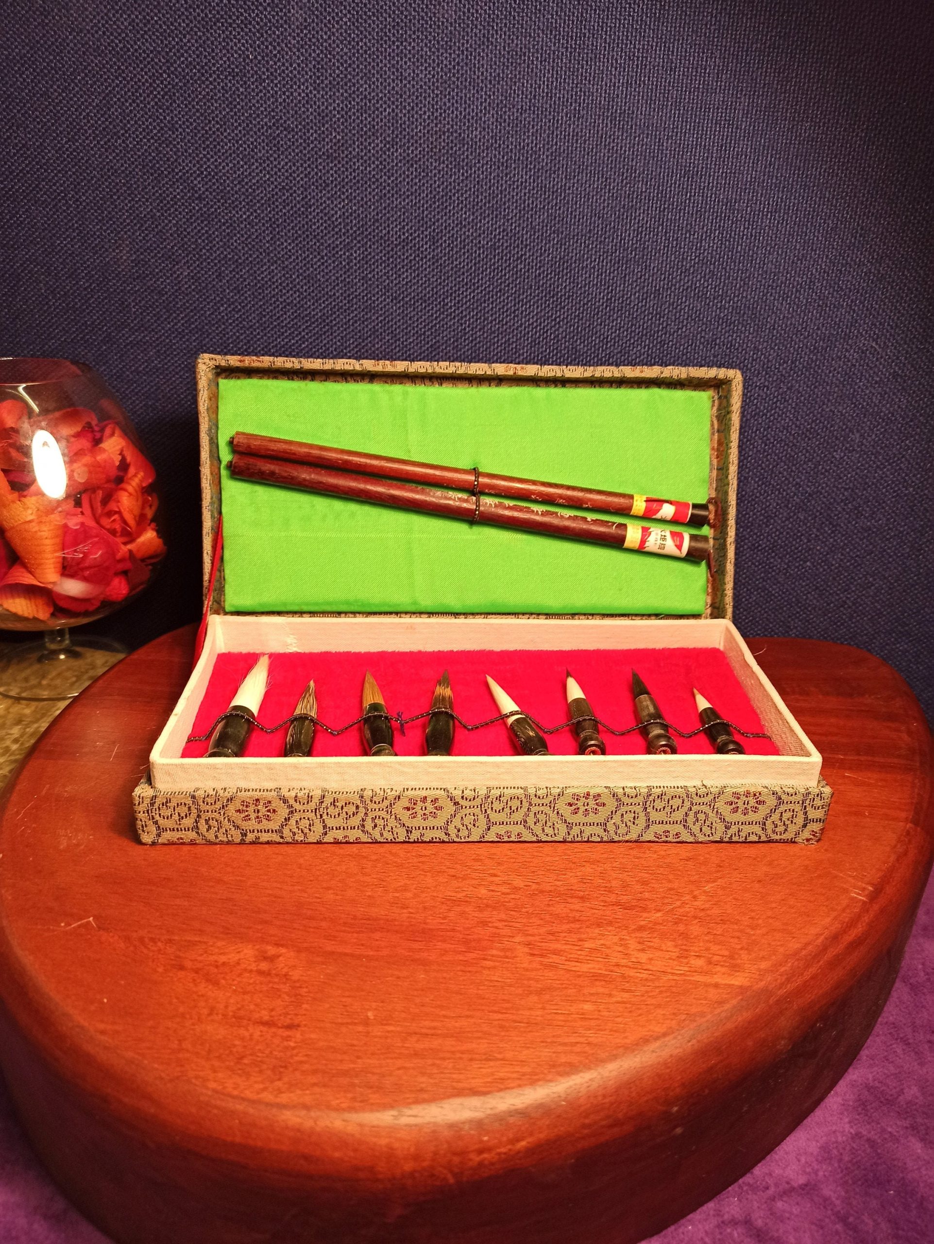 Vintage Chinese Calligraphy Set. Very Good Condition.