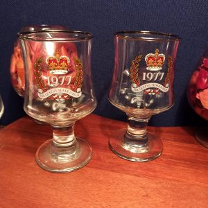 Pair of Silver Jubilee Glasses. (1977). Excellent Condition.