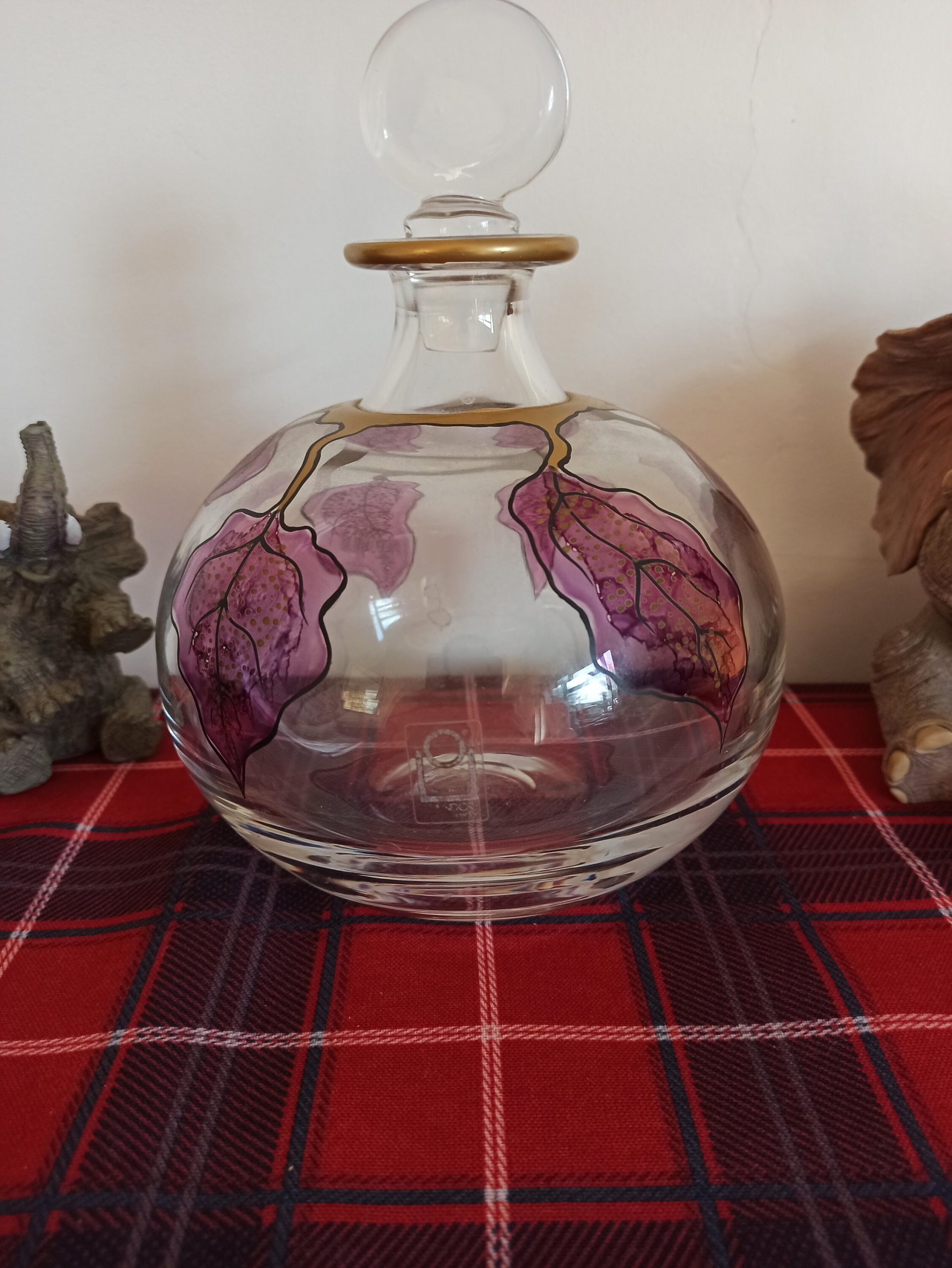 Ichendorf (W Germany) Hand Painted Glass Decanter. Excellent Condition. - Image 2