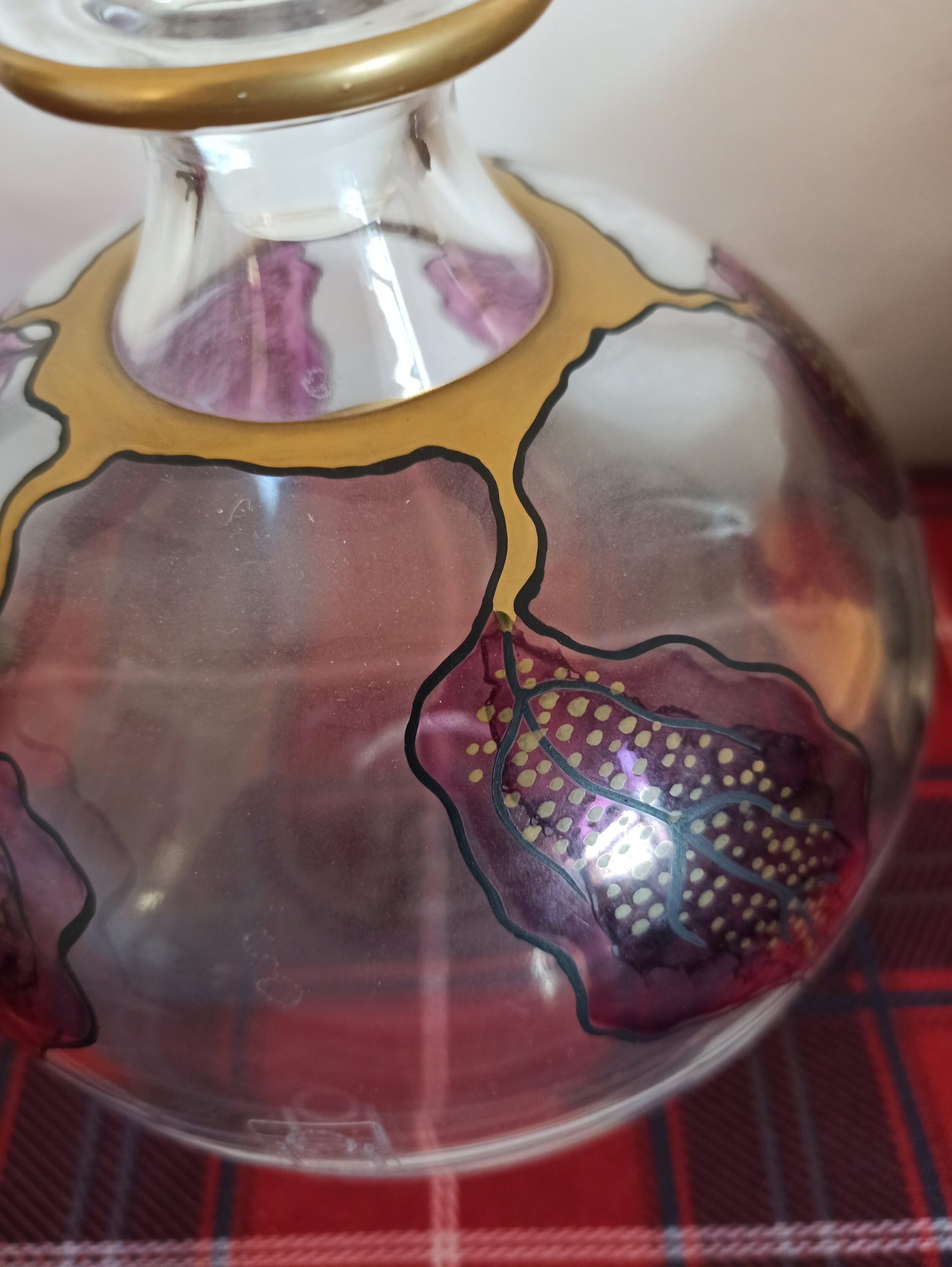 Ichendorf (W Germany) Hand Painted Glass Decanter. Excellent Condition. - Image 4