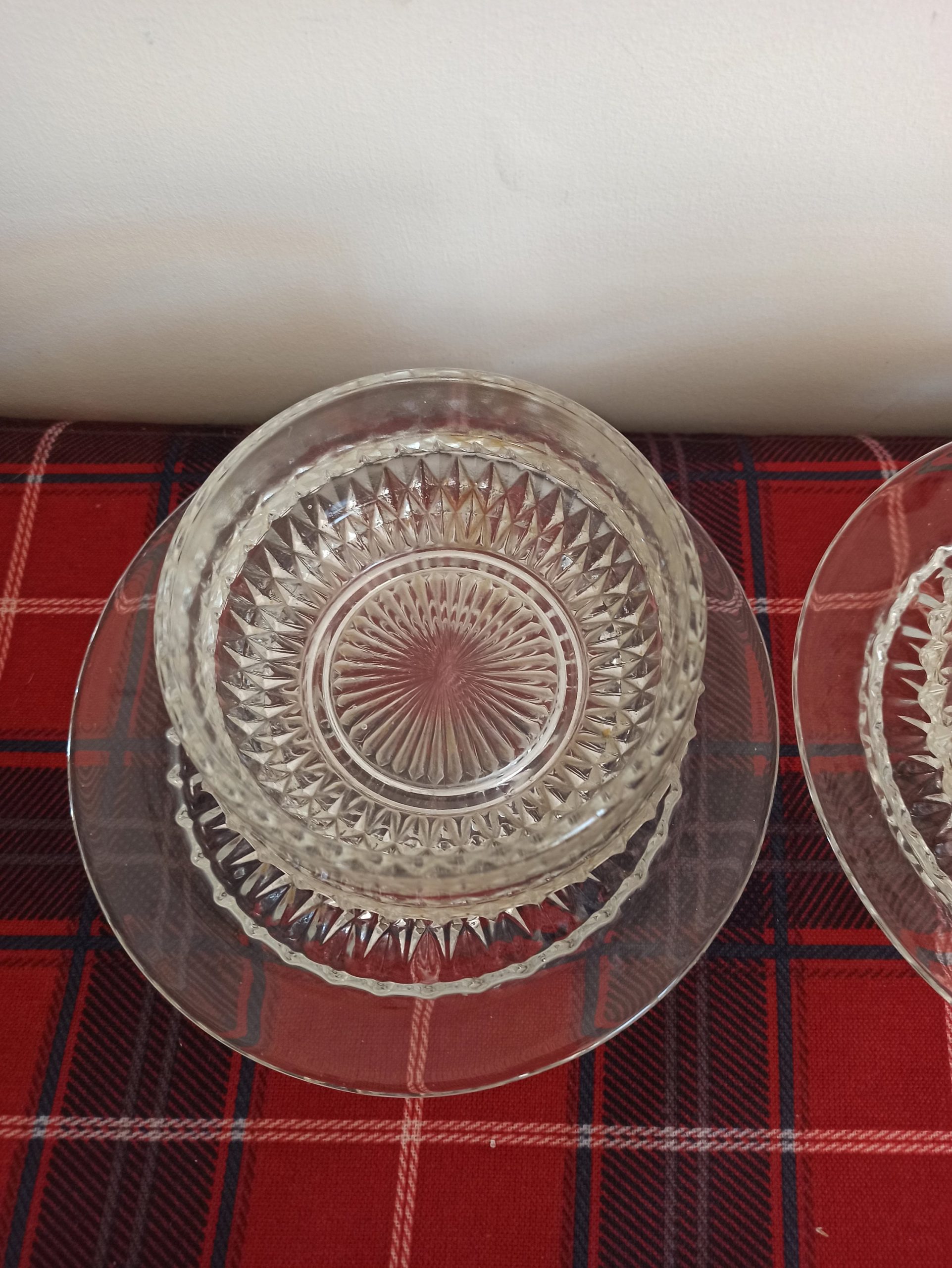 Pair of Glass Dessert Dishes with Plates. - Image 4