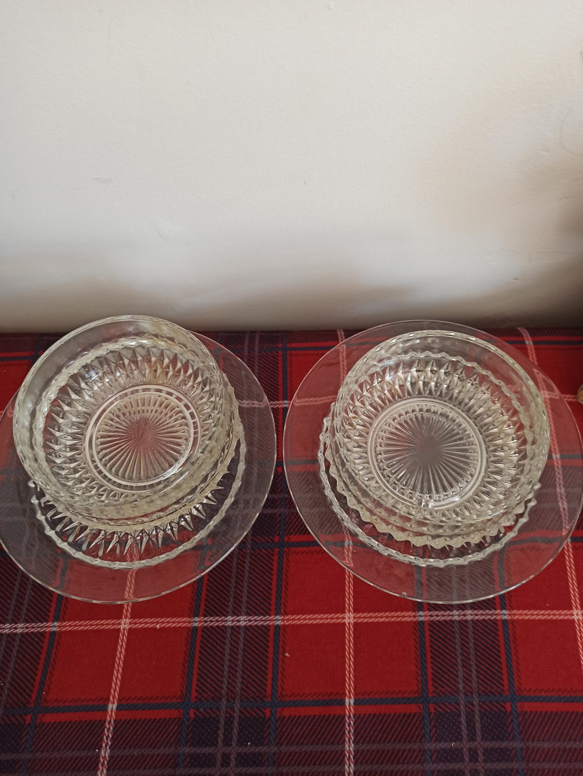 Pair of Glass Dessert Dishes with Plates. - Image 5