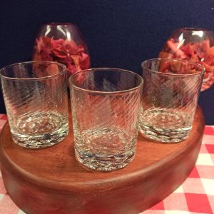 Set of Three Lead Crystal Glass Whiskey Tumblers. Excellent Condition.