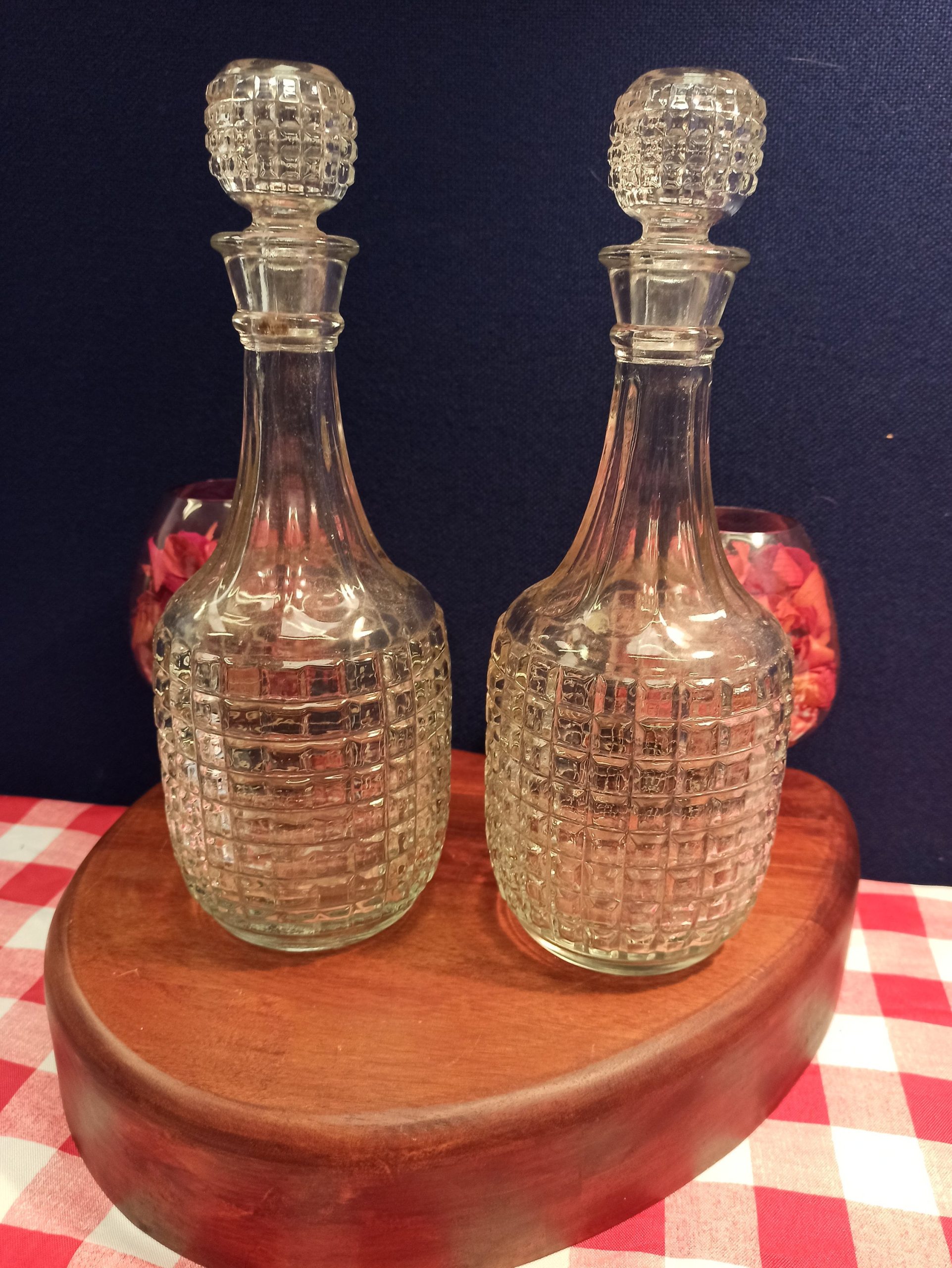 Set of Two Carafe Decanters. c1940s. Very Good Condition.