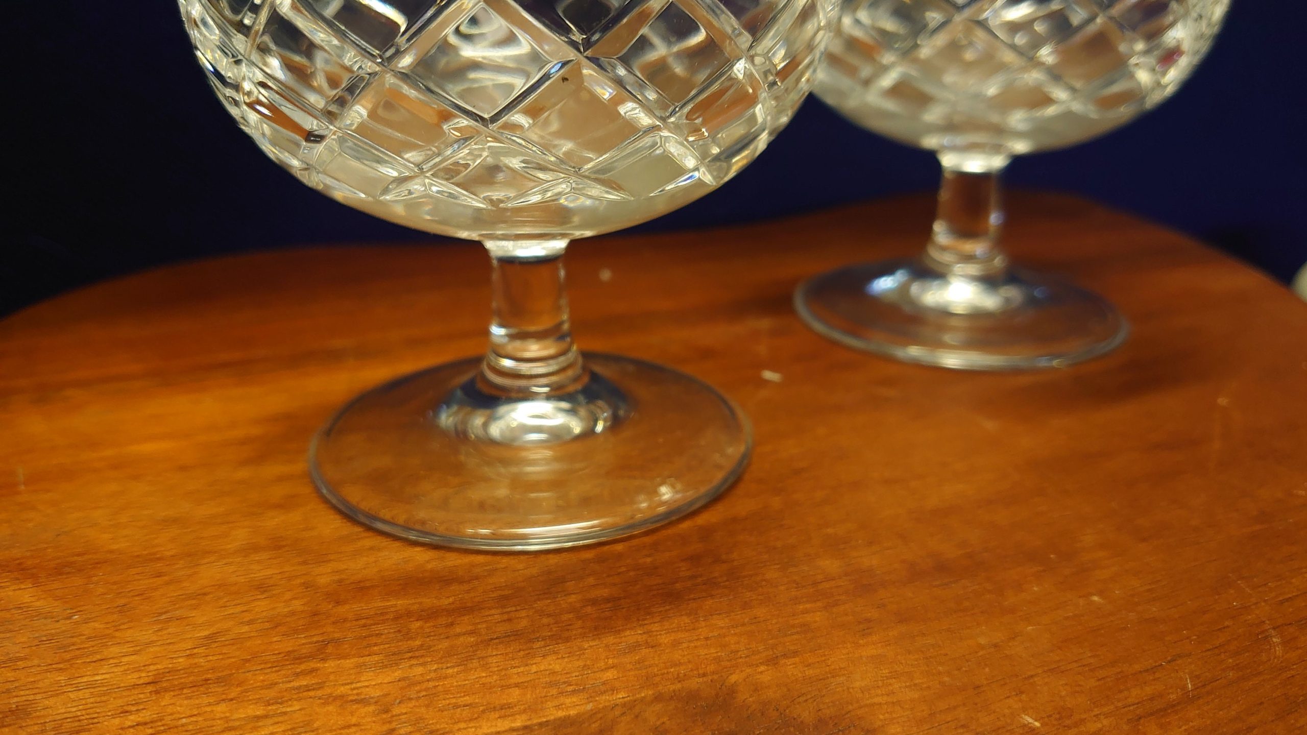 Two Royal Crystal Rock Brandy Glasses - 8.5cm in diameter, 12.5cm in height - Very Good condition - Image 5