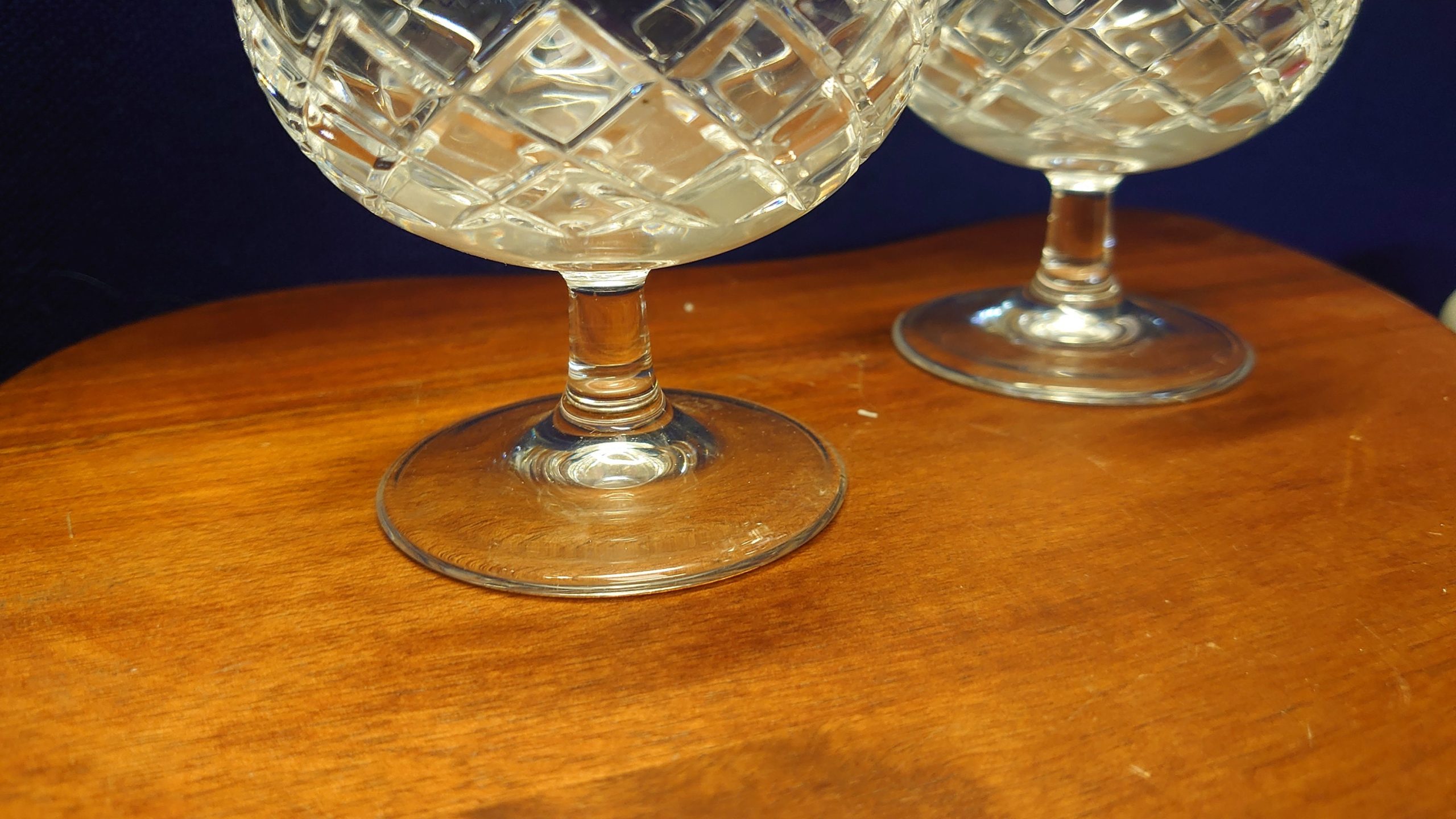 Two Royal Crystal Rock Brandy Glasses - 8.5cm in diameter, 12.5cm in height - Very Good condition - Image 6