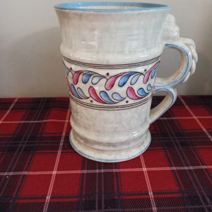 Charlotte Rhead Double Handled Vase. Crown Ducal. 1930s. 18.5cm x 13.5cm.