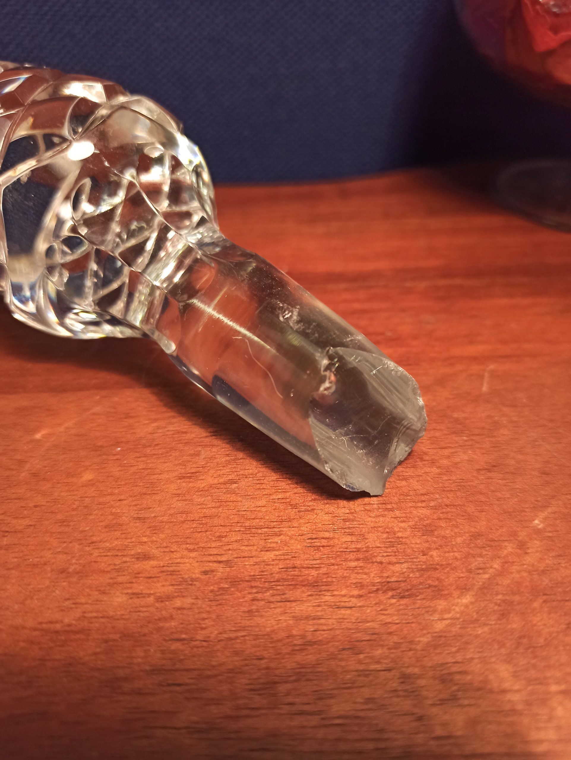 Vintage Square Cut Crystal Whiskey Decanter. - Image 9