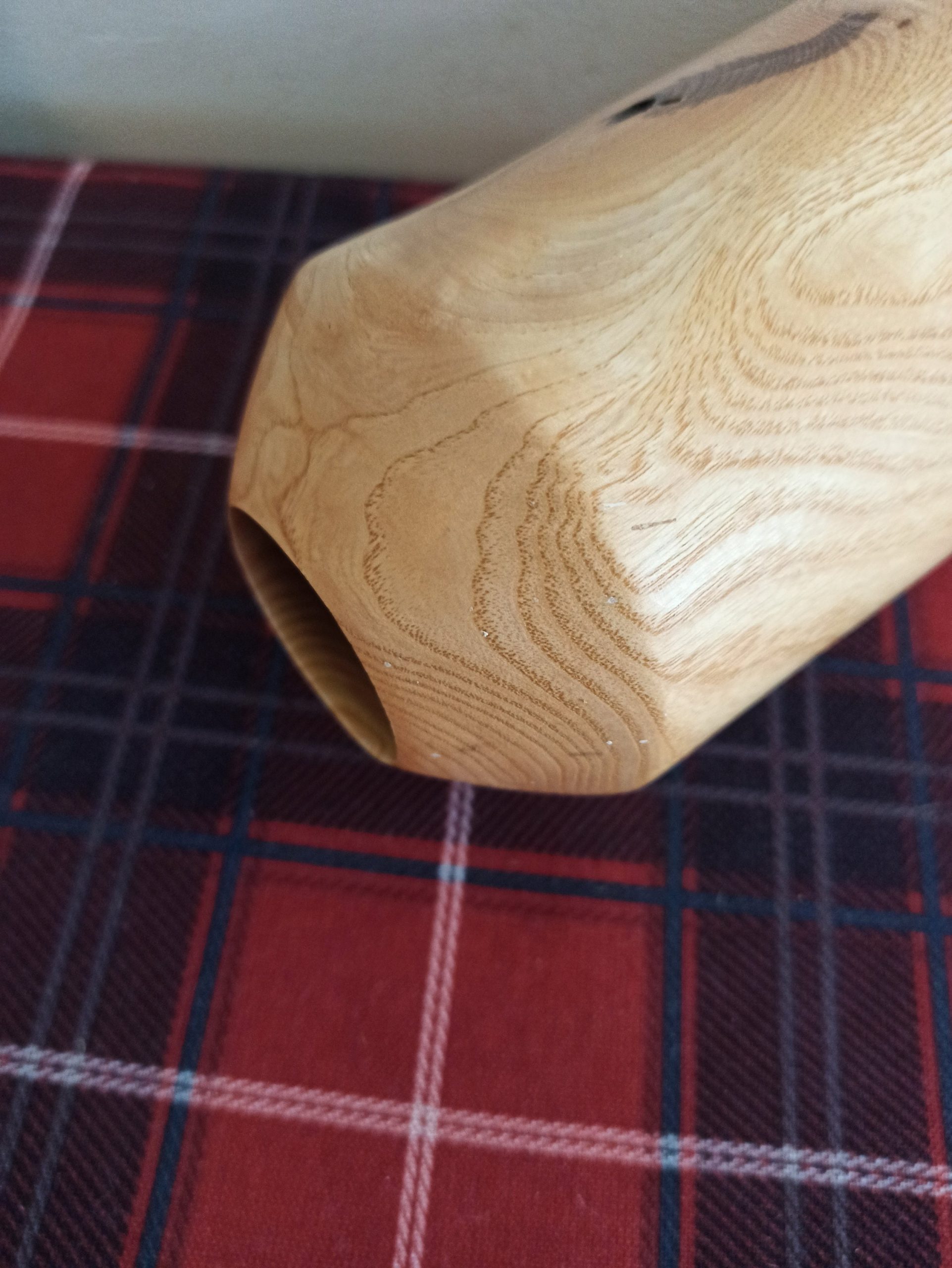 Wooden Treen Ash Hand Made Vase. Signed. - Image 7