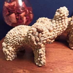 Pair of Ornamental Elephants Made of Shells. Good Condition.