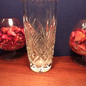 Vintage, Heavy, Star Cut Lead Crystal Glass Vase.  Good Condition.