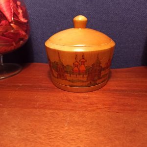 A Treen Lidded Jar. Many Uses, Including Dice Storage, Powder Storage, Ring Jar. Very Good Condition.