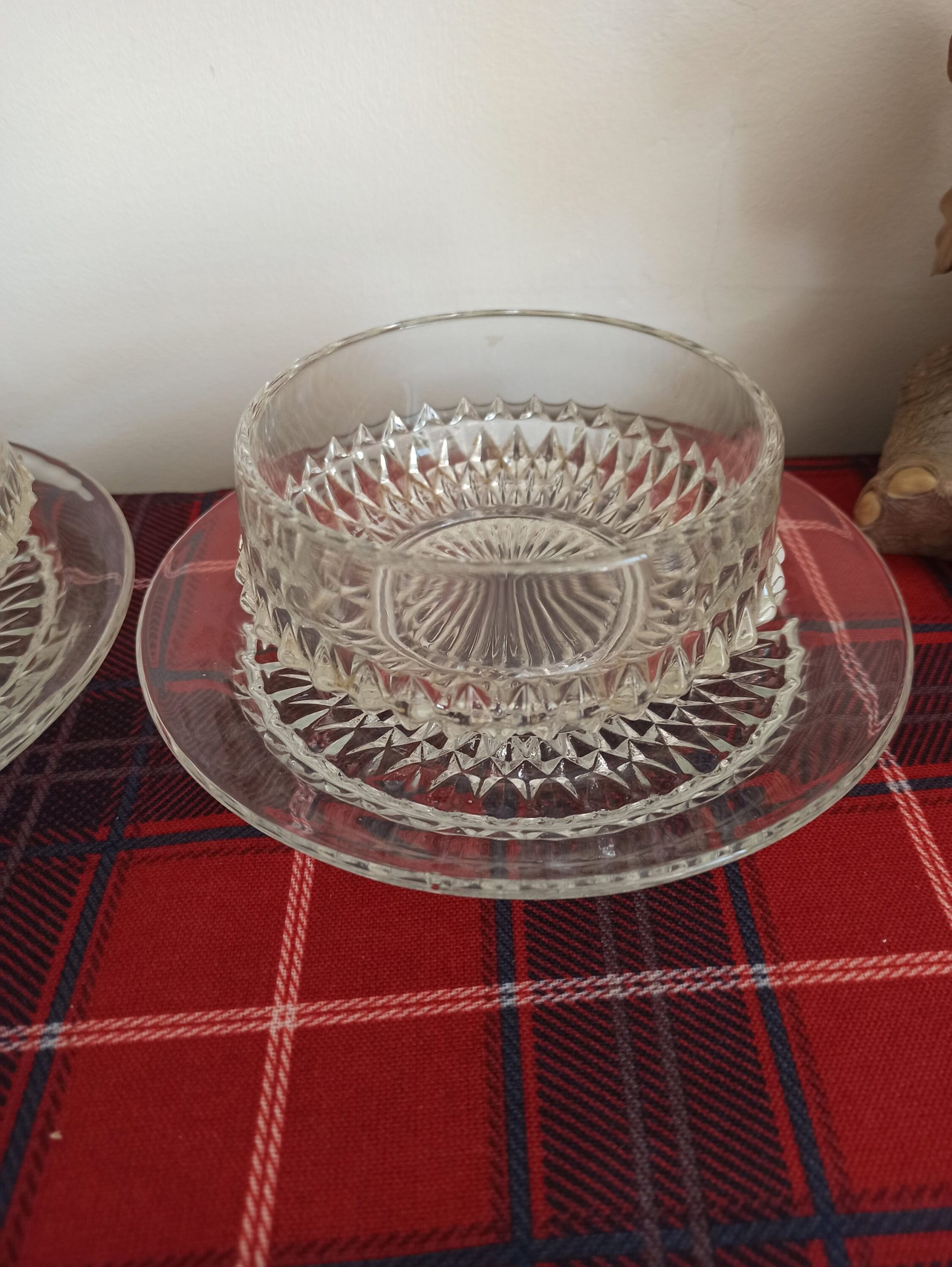 Pair of Glass Dessert Dishes with Plates. - Image 3