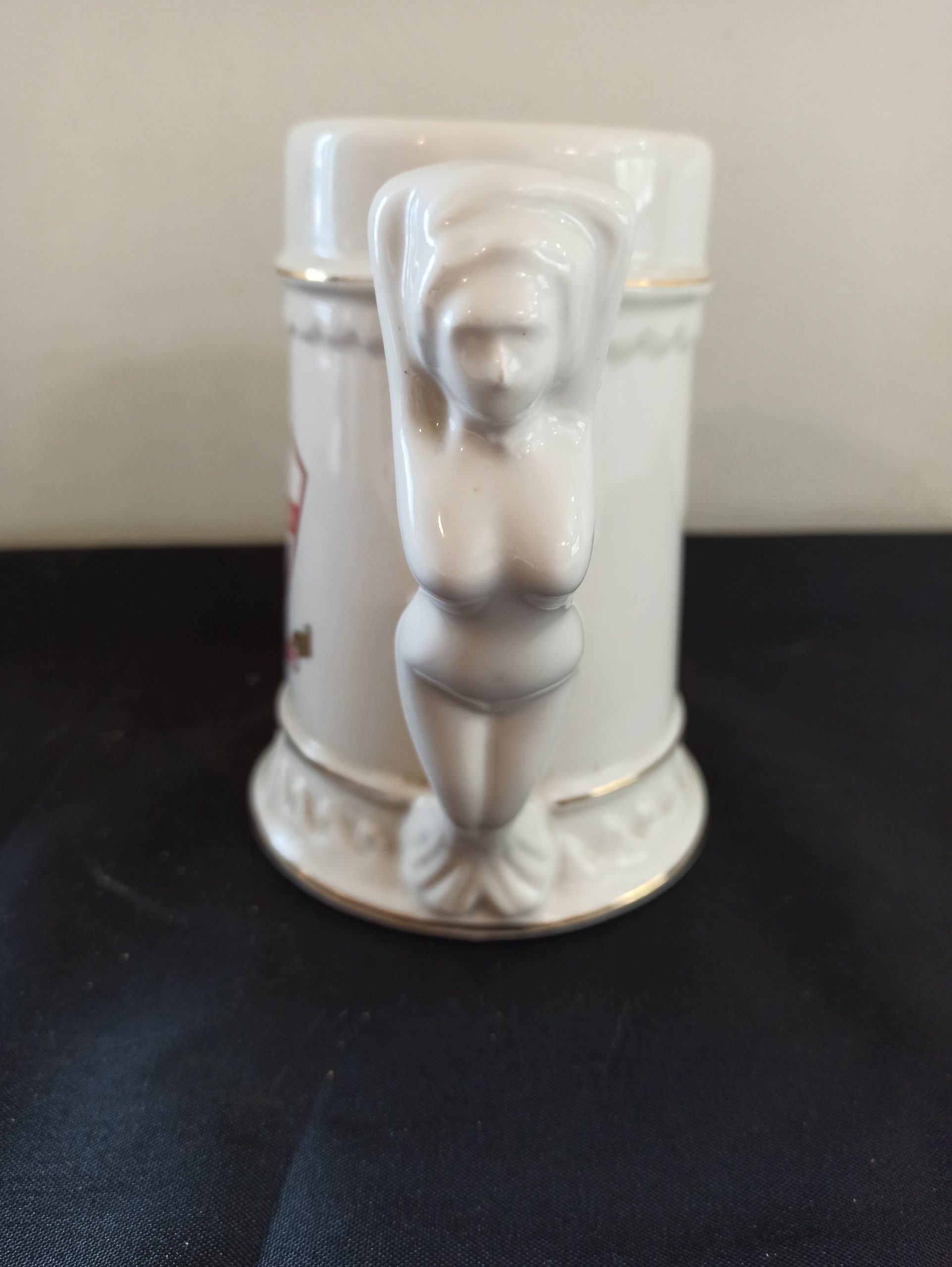 Vintage Ceramic Tankard. American Plattsburgh. Nude Lady Handle. Very Good Condition. - Image 3