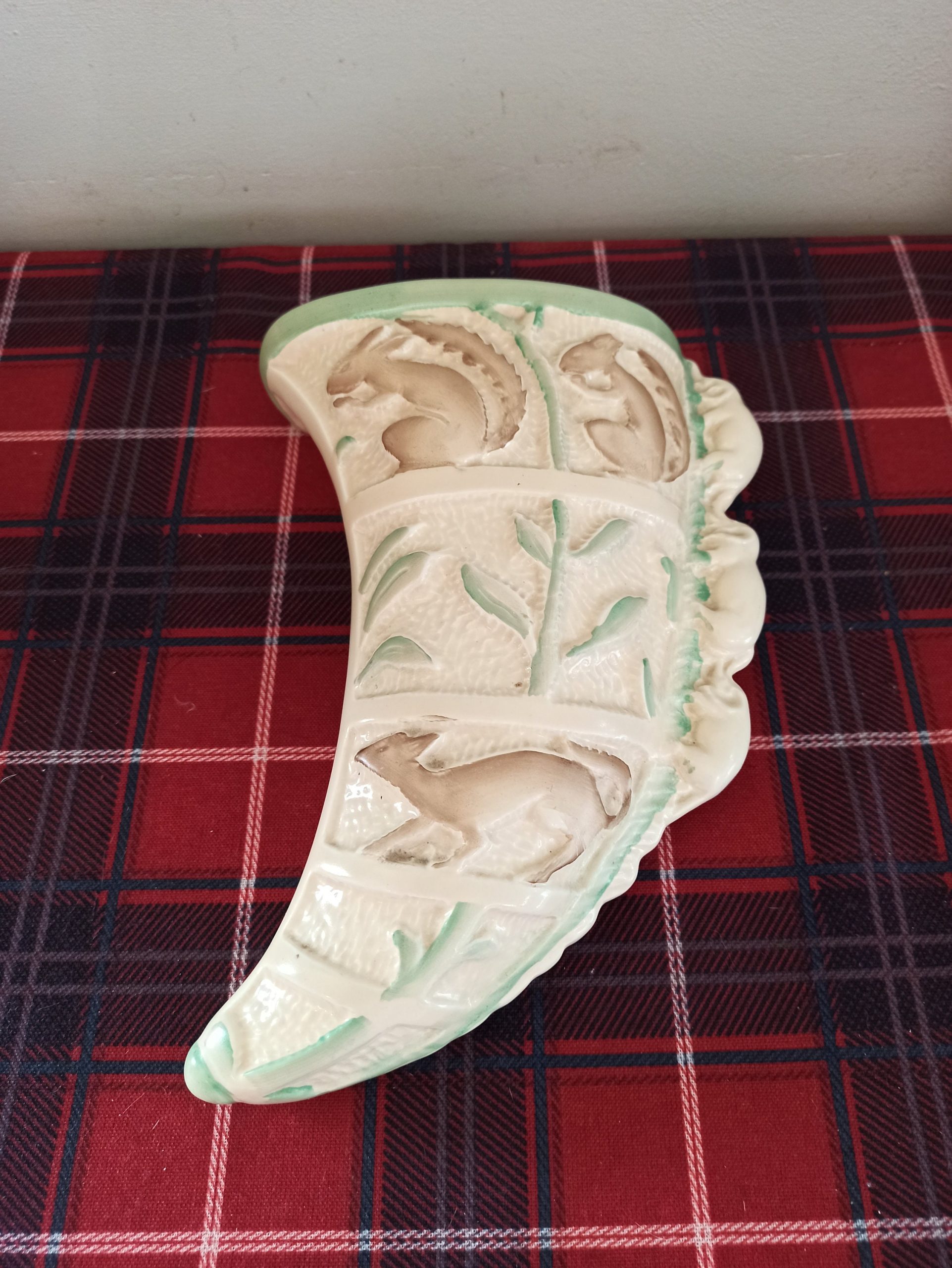 Vintage Wall Vase. Burleigh Ware, Burslem. Squirrels and Elephants. Very Good Condition. - Image 2