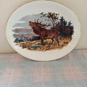 Vintage Oval Decorative Plate. Antelope.