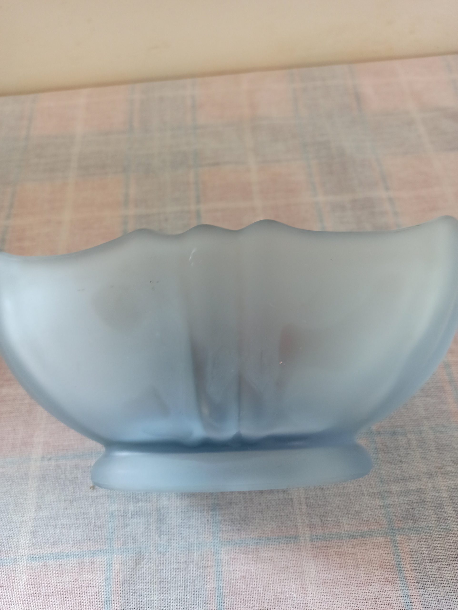Vintage Blue Frosted Mantle Vase. - Image 5