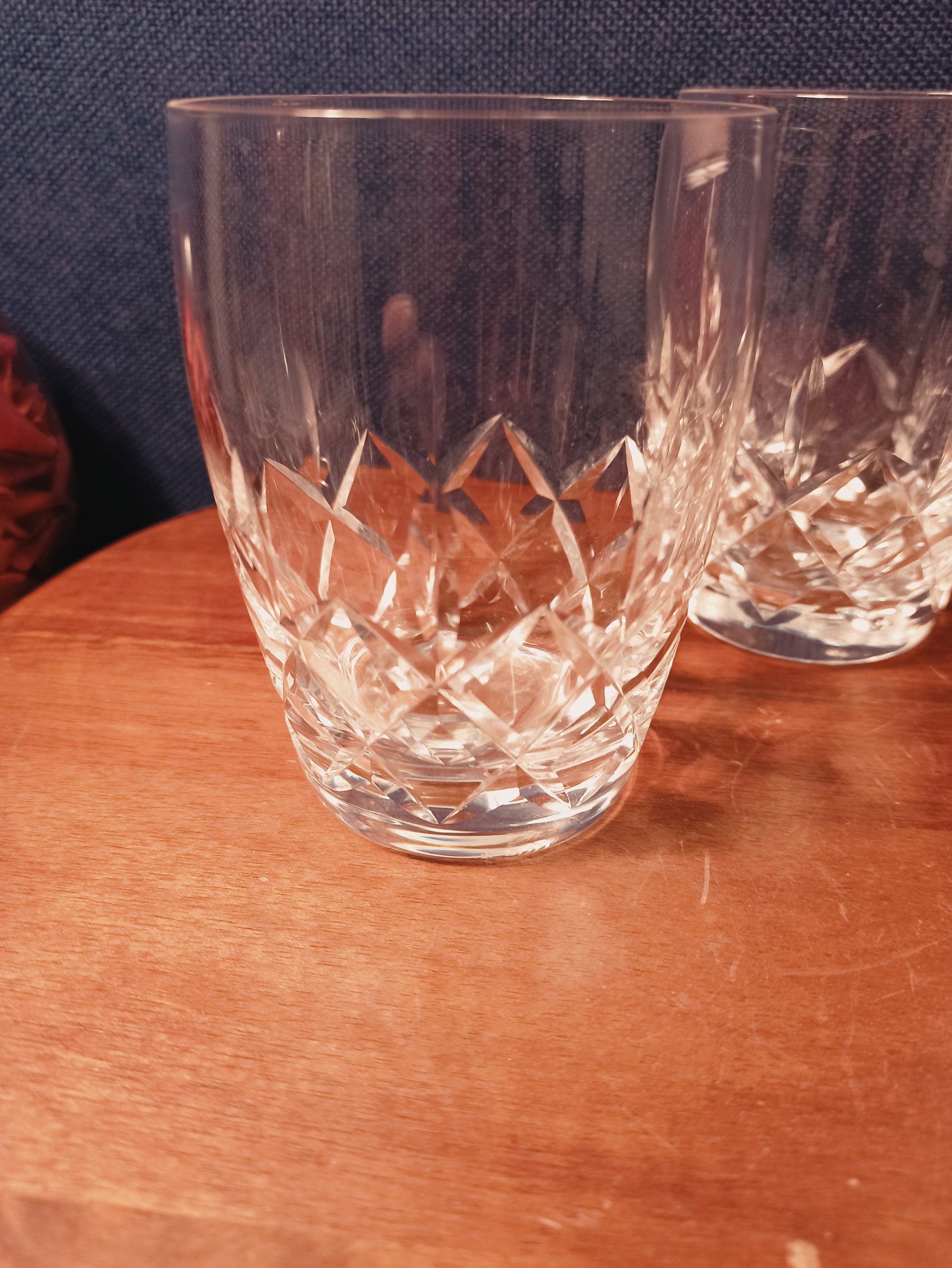 Three Vintage Crystal Whiskey Tumblers. Very Good Condition. - Image 3