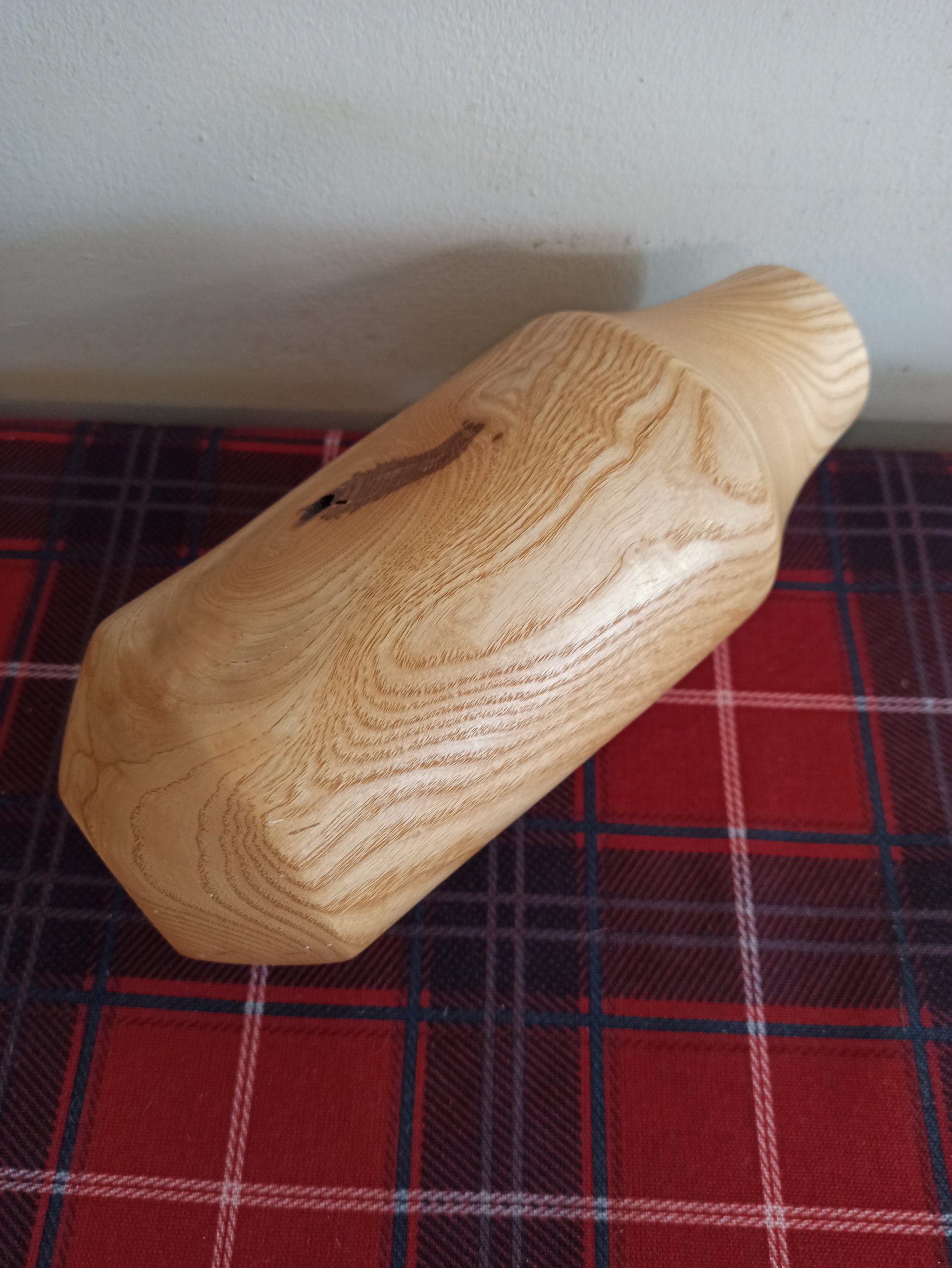 Wooden Treen Ash Hand Made Vase. Signed. - Image 8