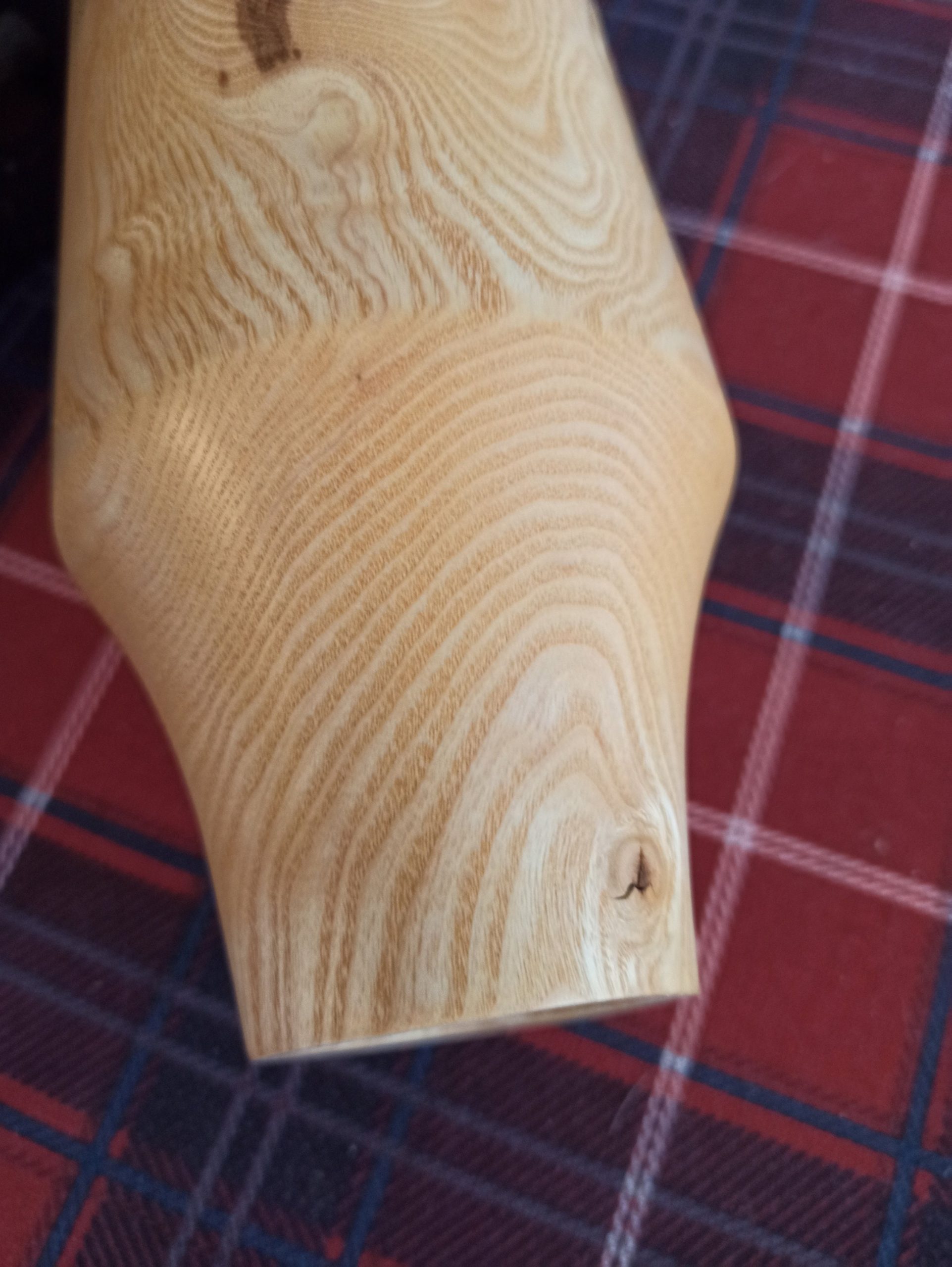 Wooden Treen Ash Hand Made Vase. Signed. - Image 6