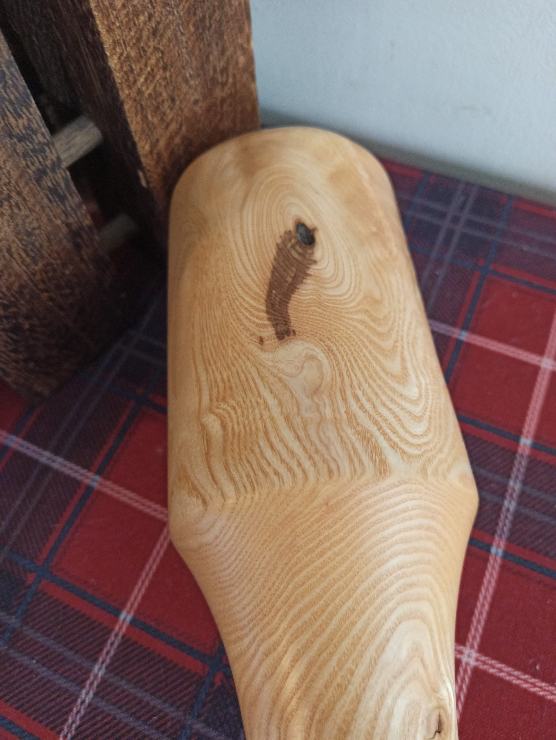 Wooden Treen Ash Hand Made Vase. Signed. - Image 5