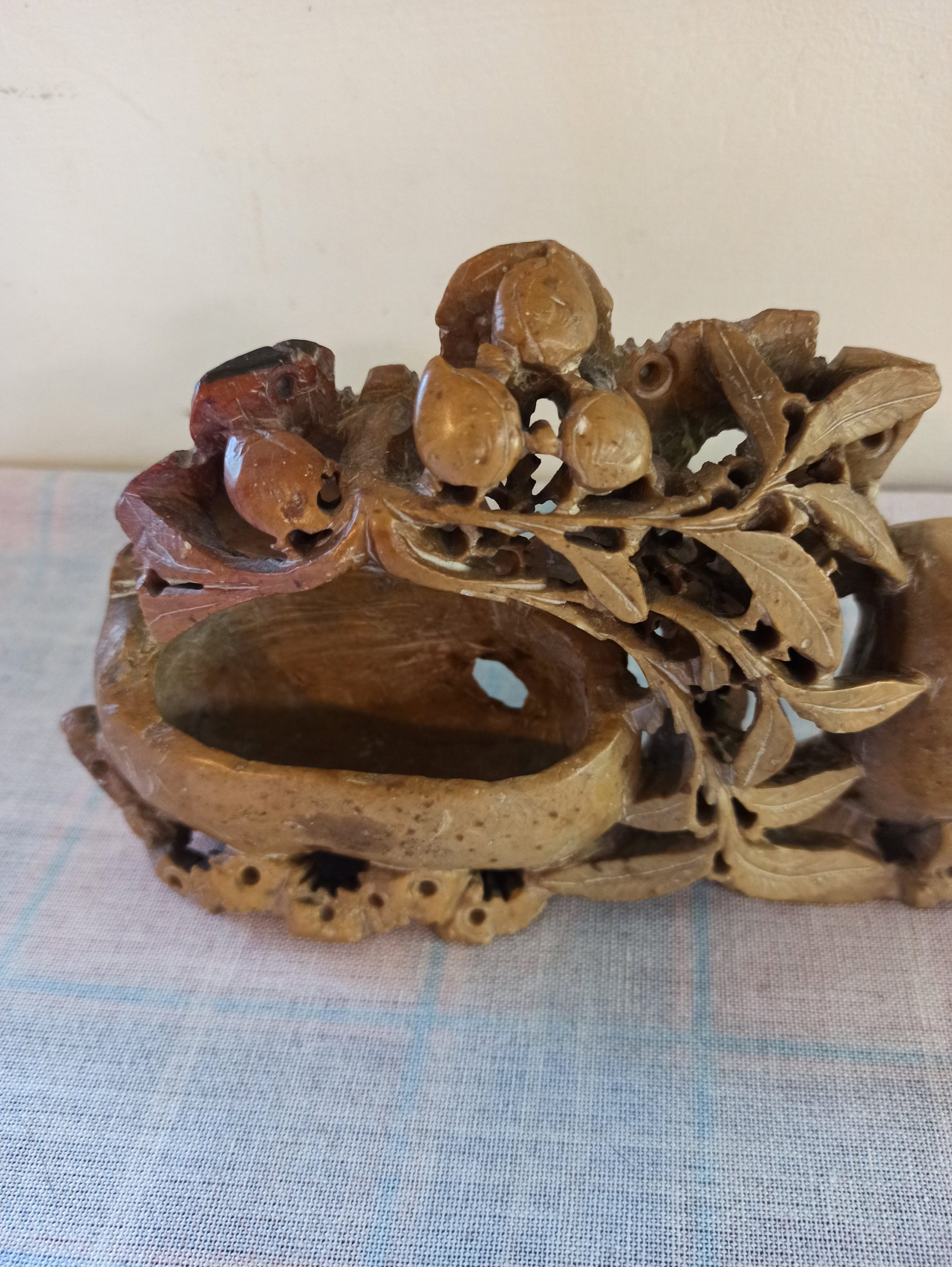 Carved Stone Decorative Mantle Posy Vase. Good Condition. - Image 3