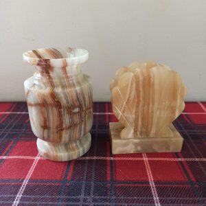 Vintage Ornamental Marble Vase And Ornamental Marble Letter Rack.