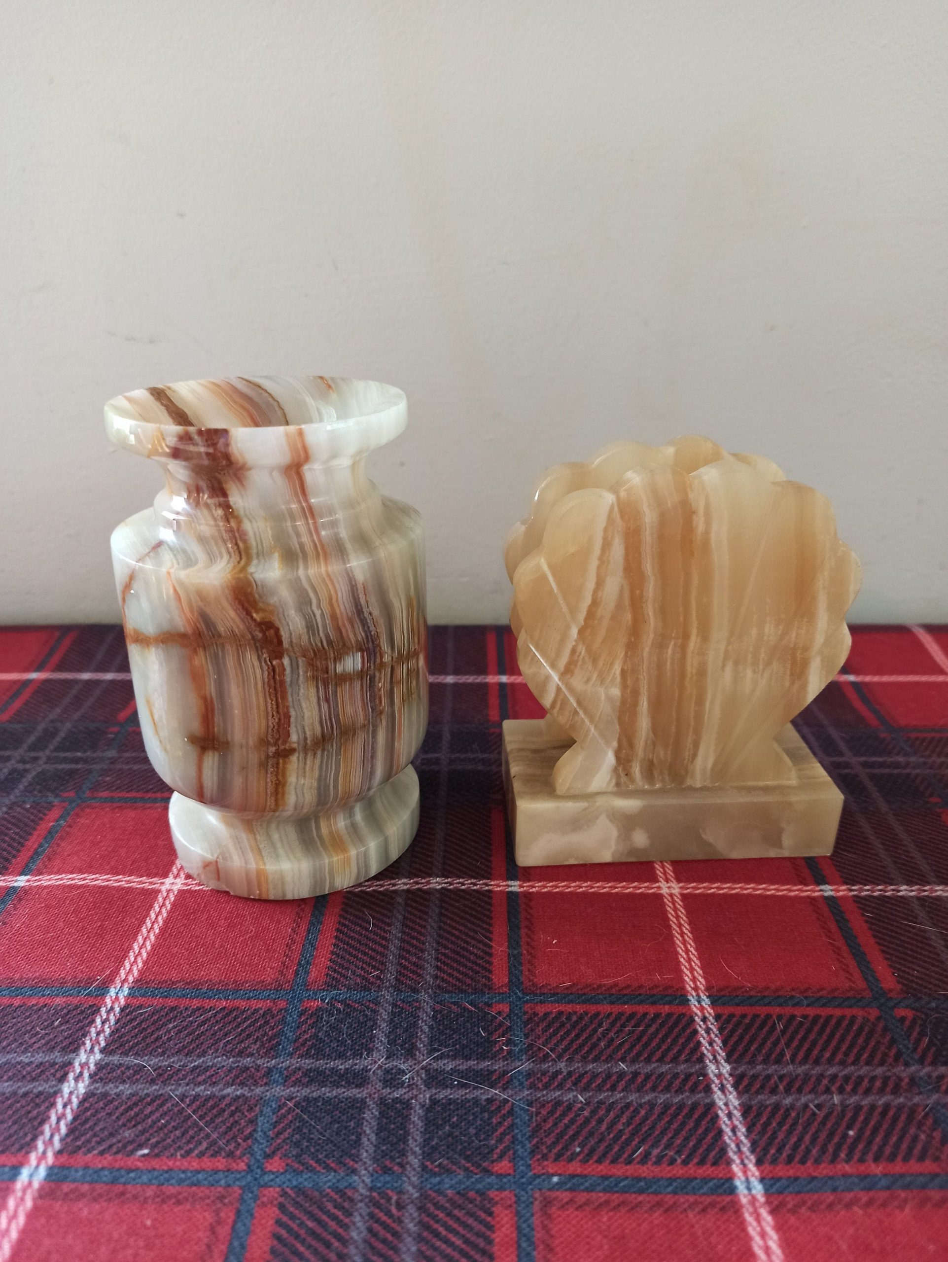 Vintage Ornamental Marble Vase And Ornamental Marble Letter Rack.