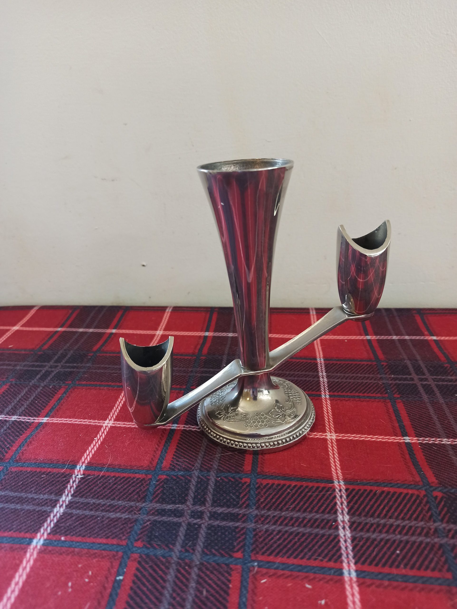 Metal Trio candlestick. Very Good Condition. - Image 3