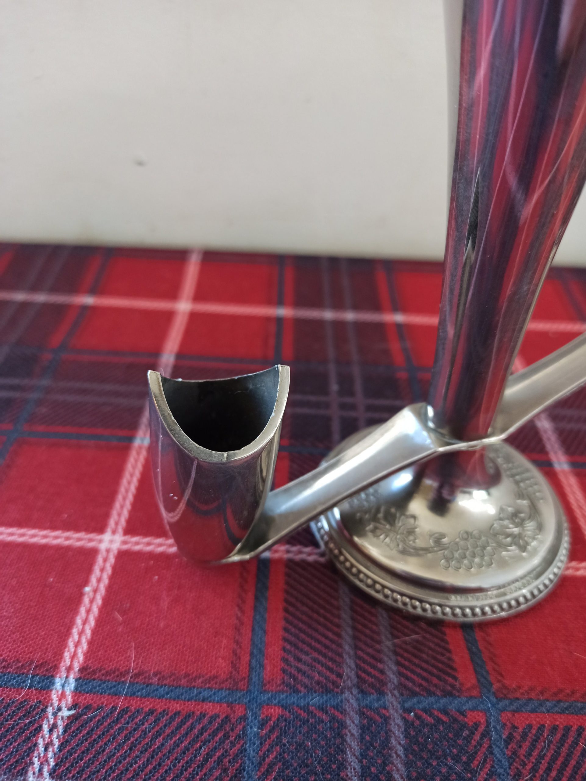 Metal Trio candlestick. Very Good Condition. - Image 5
