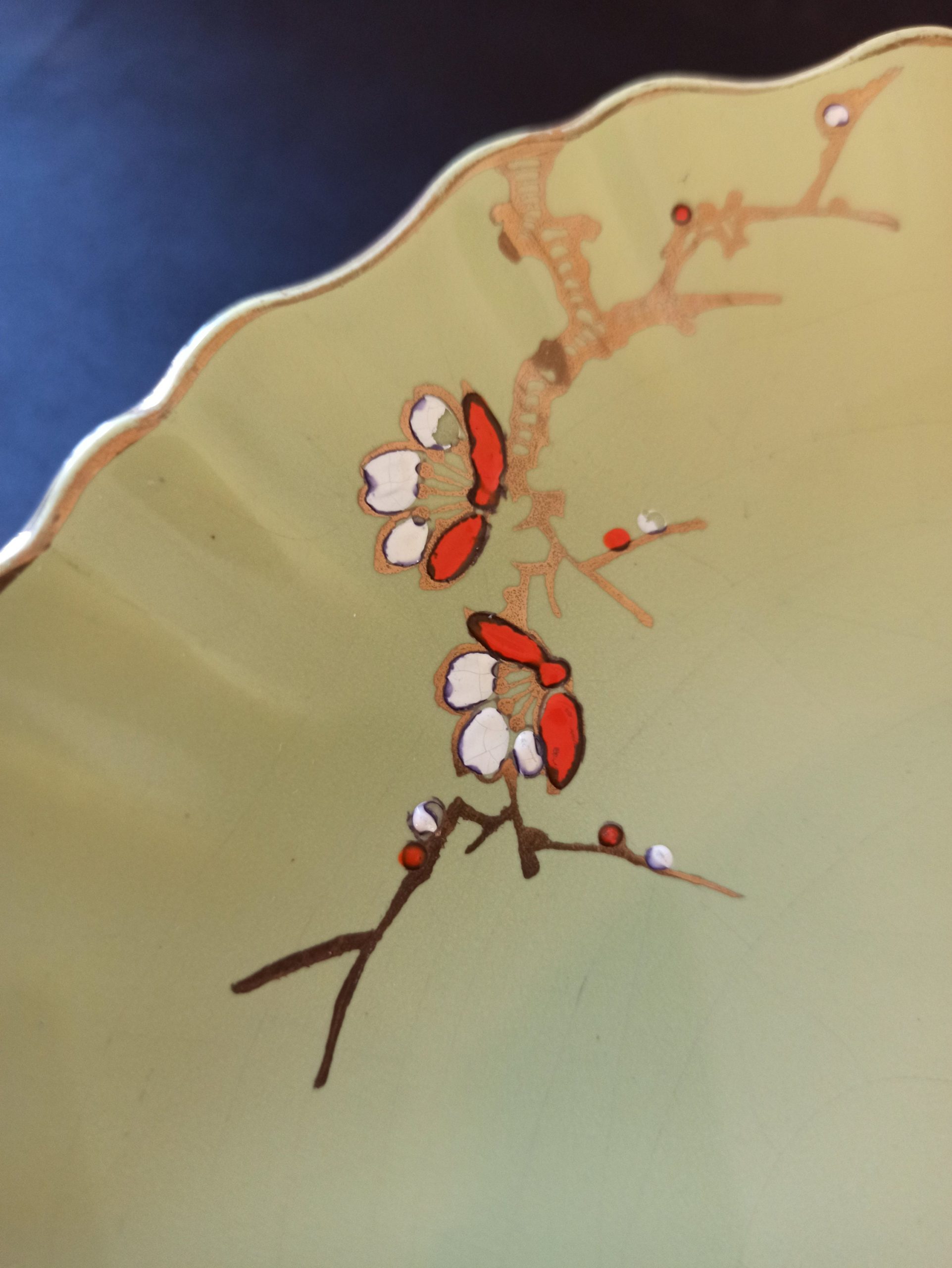 James Kent, Old Foley Decorative Pedestal Cake Stand. Hand Painted. - Image 3