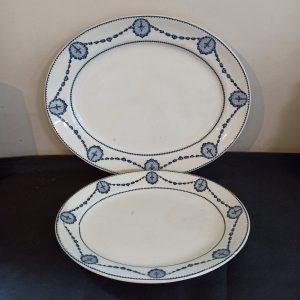 A Pair of Vintage Burslem Oval Serving Plates. One Meat Plate and One Sandwich Plate.