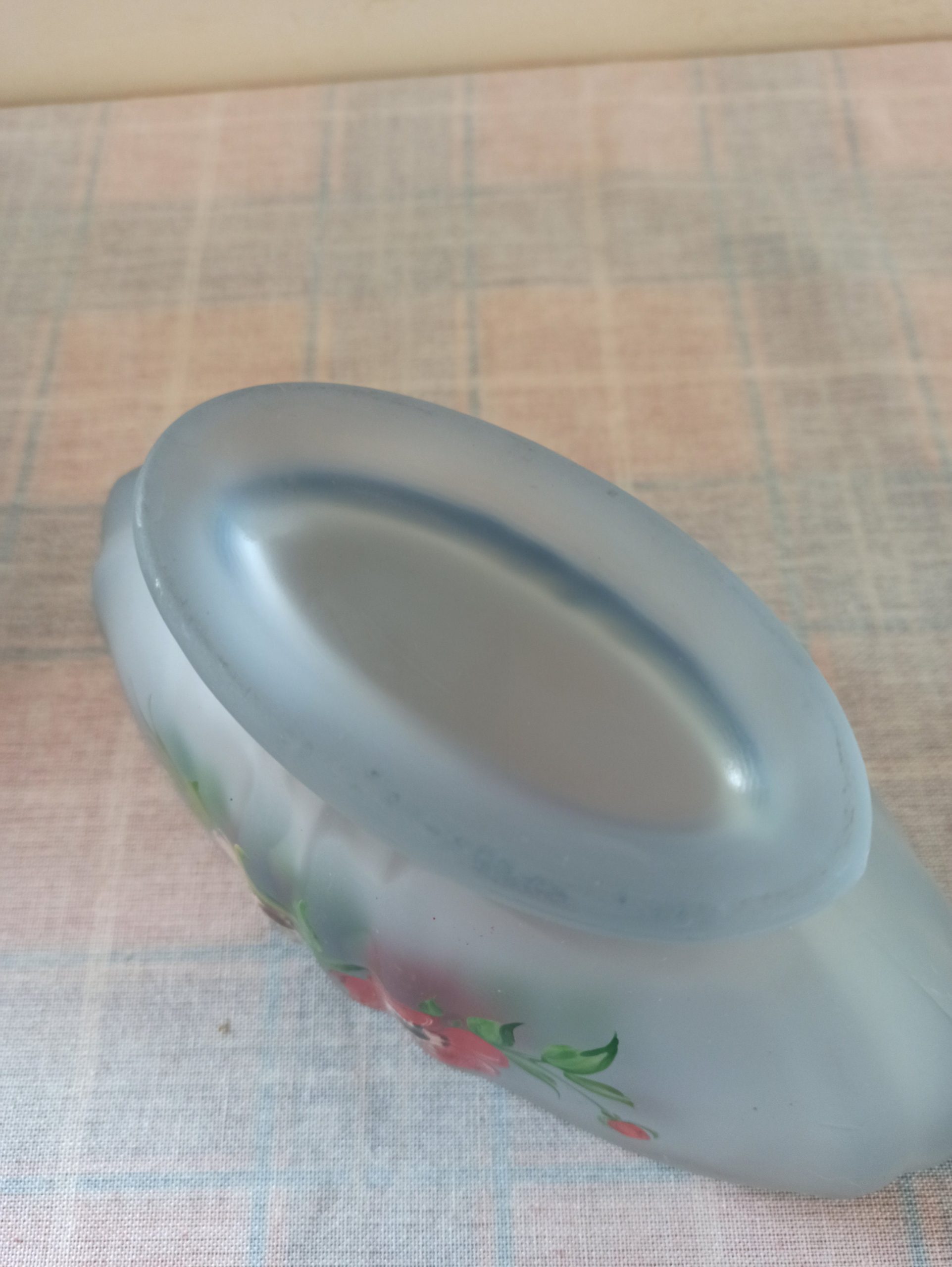Vintage Blue Frosted Mantle Vase. - Image 6