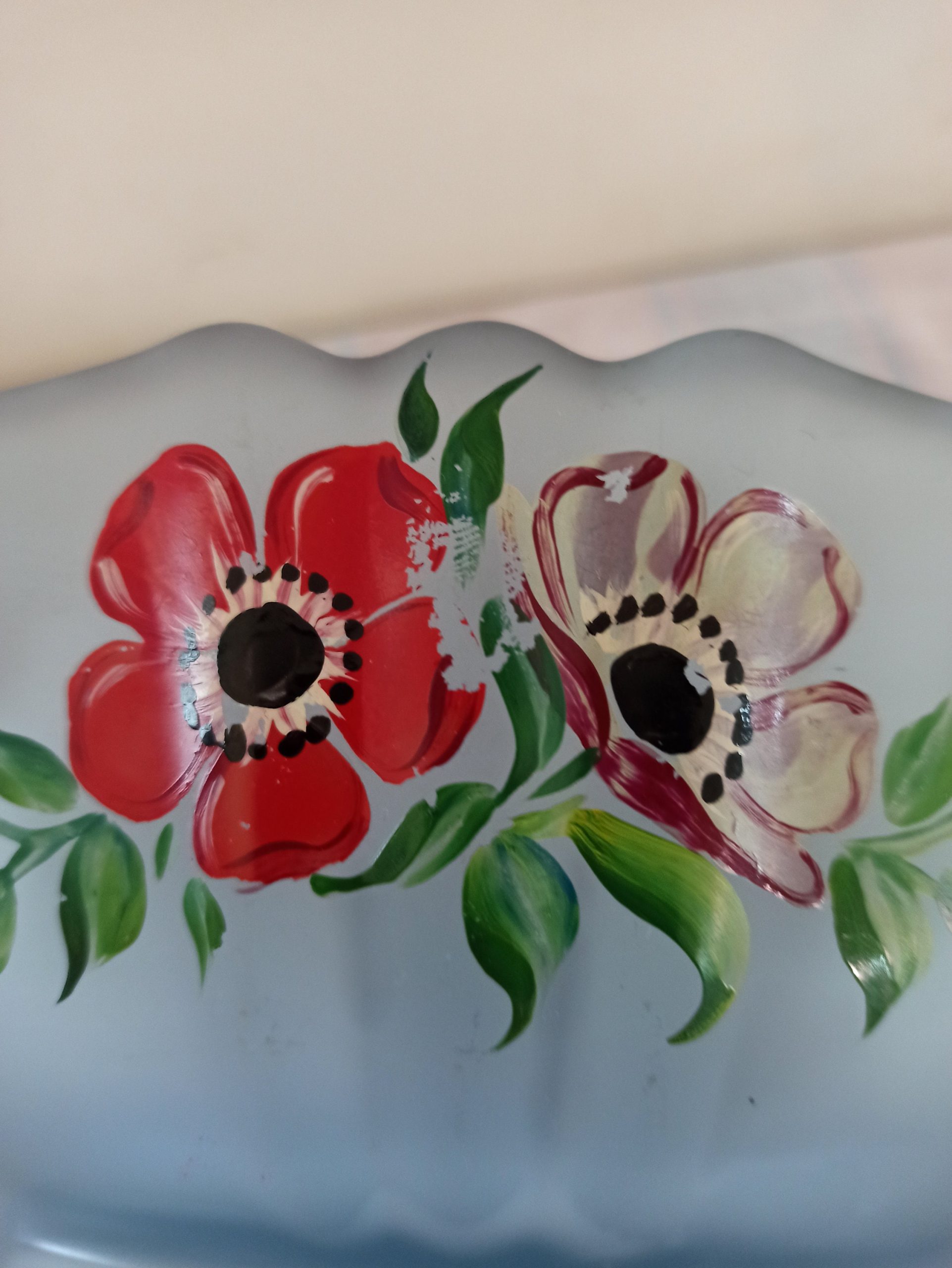 Vintage Blue Frosted Mantle Vase. - Image 8