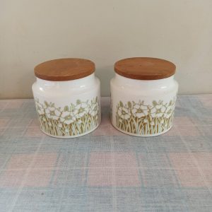 Vintage Hornsea Fleur Storage Jars with Sealed Lids. Good Condition.