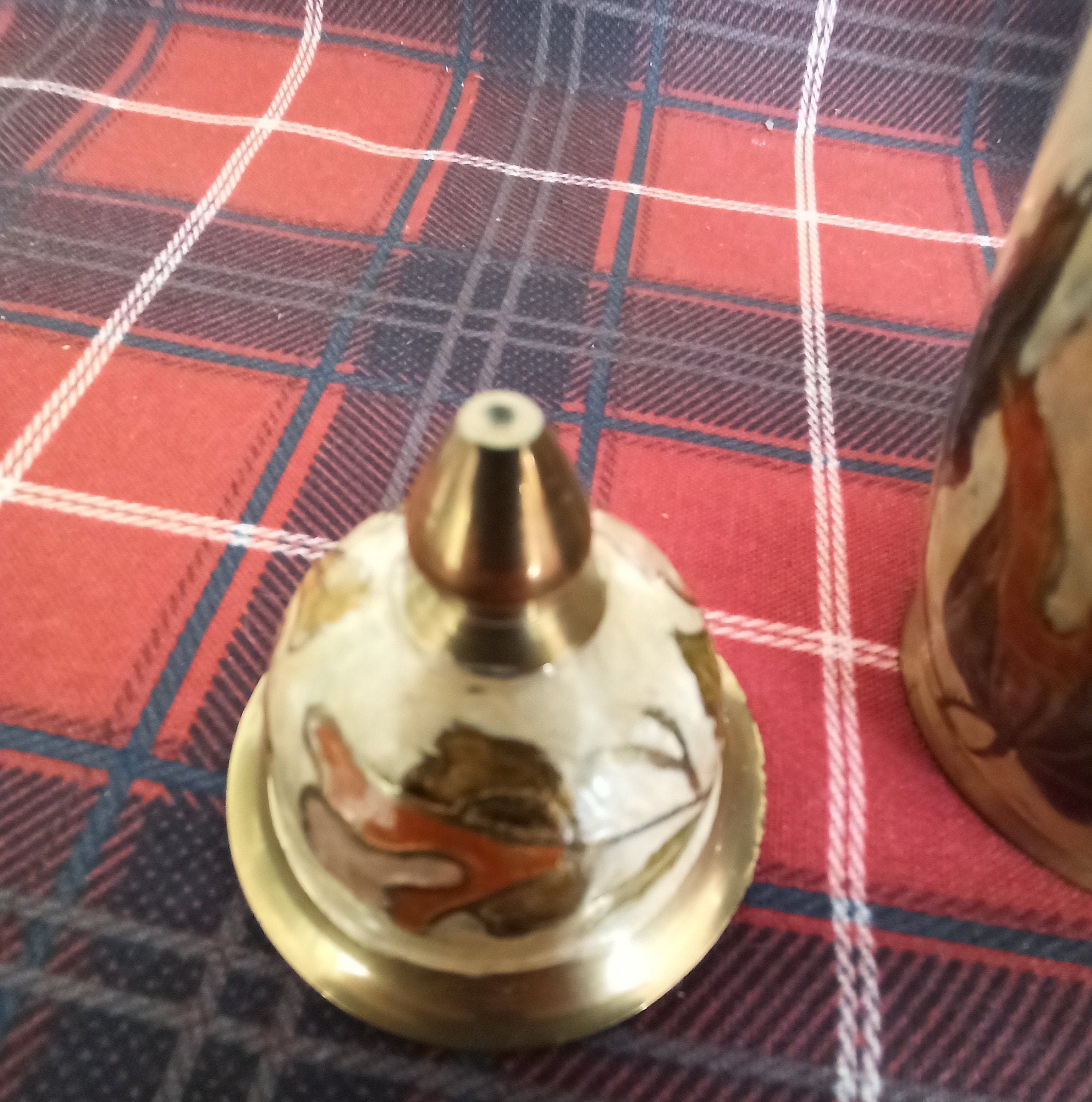Set of Three Cloisonne Enamelled Brass Graduated Ginger Jar Ornaments. - Image 6